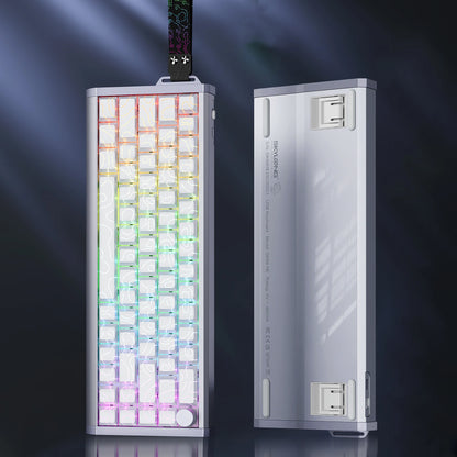 Teclado magnético SKYLOONG GK61/GK68 HE con carcasa de aluminio, 8000hz, RT0.01mm, activación rápida, teclas PBT, retroiluminación RGB y conexión por cable para gaming