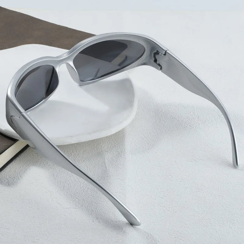 1pcs Y2K Style Irregular Frame Border Silver Glasses Men's Sunglasses Are Perfect for Concerts