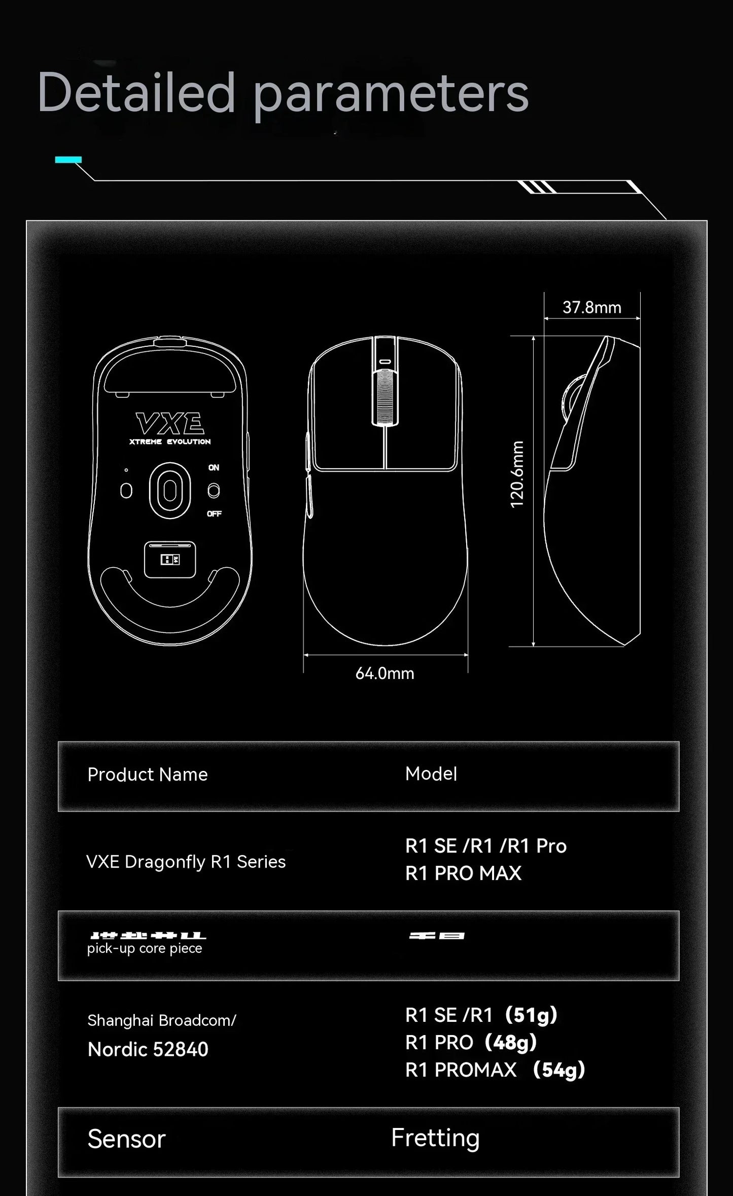 Ratón inalámbrico gaming VXE Dragonfly R1 Pro con sensor Paw3395, Nordic 52840, 2khz, Smart Speed X, baja latencia, para oficina y PC