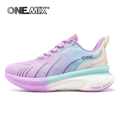 ONEMIX New Cushioning Running Shoes For Men Suitable for Heavy Runners Lace-Up Sports Women Non-slip Outdoor Athletic Male Sneakers