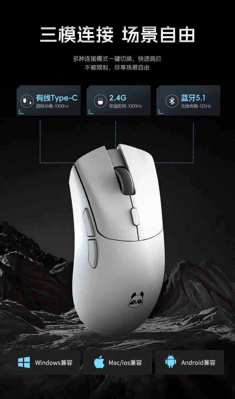 Ratón inalámbrico Metaphyuni Metapanda P1 Pro Max PAW3395L de baja latencia, ligero, para e-sports y gaming, ergonómico, regalo para PC gamer