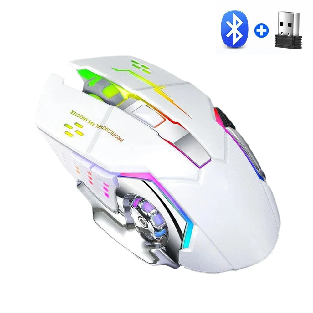 EMTRA Bluetooth -langaton hiiri 2.4G USB, mekaaninen taustavalaistu hiljainen hiiri, ladattava pelihiiri, kannettavan tietokoneen ja tietokoneen tarvikkeet