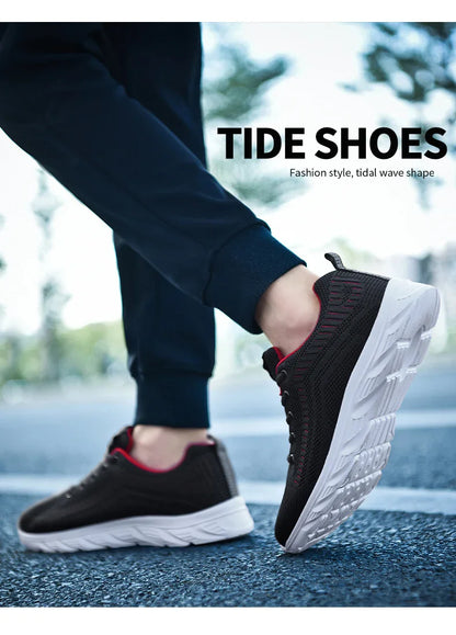 Zapatillas deportivas para hombre para correr y hacer jogging, sneakers casuales de exterior con cordones, malla transpirable ligera, para tenis y caminar al aire libre, tallas 39-46