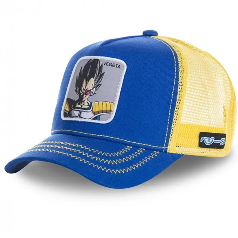 Dragon Ball Buu Goku-kasket – sommerrejse-kasket med skygge til mænd, broderet, hiphop-stil, solskærm, justerbar trucker-meshkasket