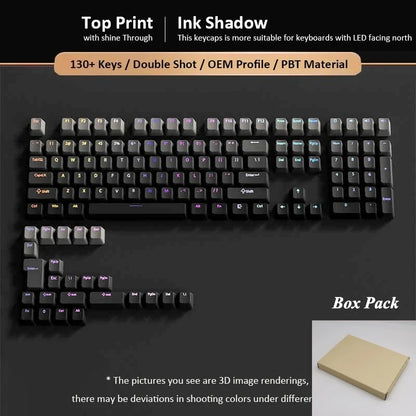 133+ tasti OEM Profile Gradient Keycaps per tastiera meccanica da gaming con switch Cherry MX, PBT retroilluminati RGB, layout ISO, keycap