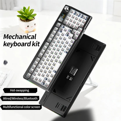 Kit de teclado YINDIAOY95 Hotswap con pantalla TFT, retroiluminación RGB completa, 2.4GHz, Bluetooth inalámbrico, teclado mecánico DIY personalizado