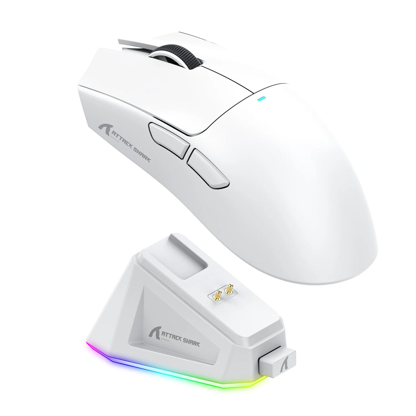 Ratón inalámbrico Attack Shark X11&R1 Tri Mode Bluetooth con base de carga RGB, ergonómico y ligero, accesorio para PC gamer