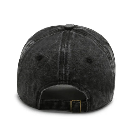 Unisex Sporty Cotton Washed Baseball Cap - Stylish ORIGINAL THE BLACK Letter Embroidery, Casual Sunshade for Outdoor Sports