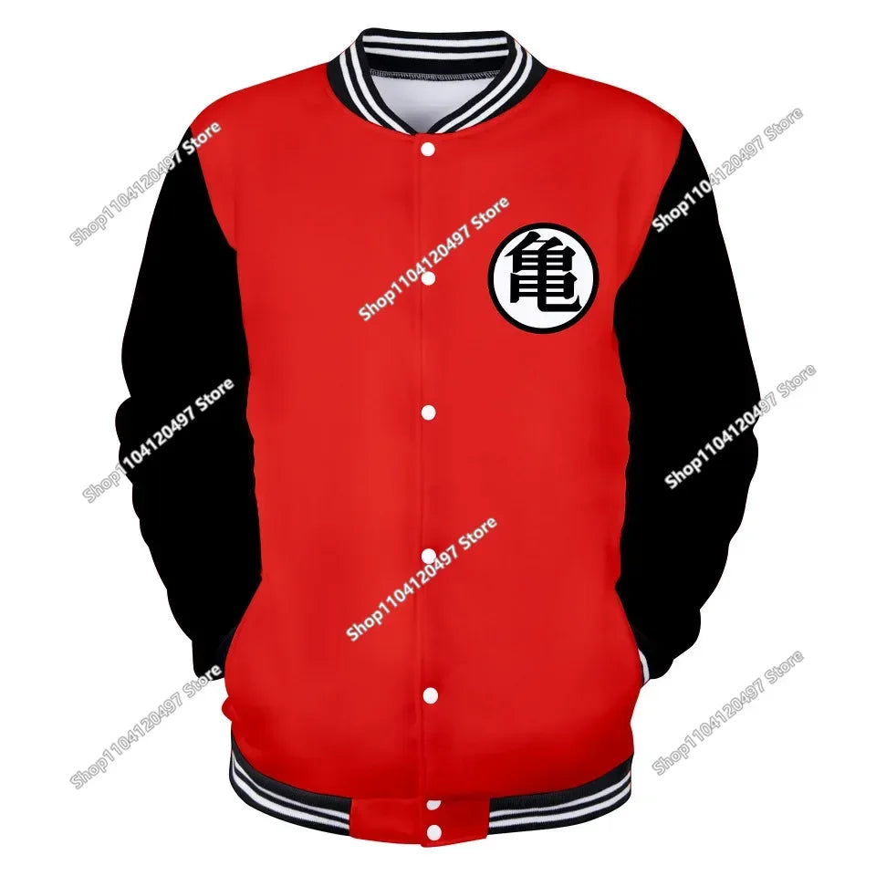 Dragon Ball Goku Kanji Symbol Men Zipper Hoodie Cartoon Japan Anime Women Sweatshirt 2025 New Fashion Children Jackets Coat
