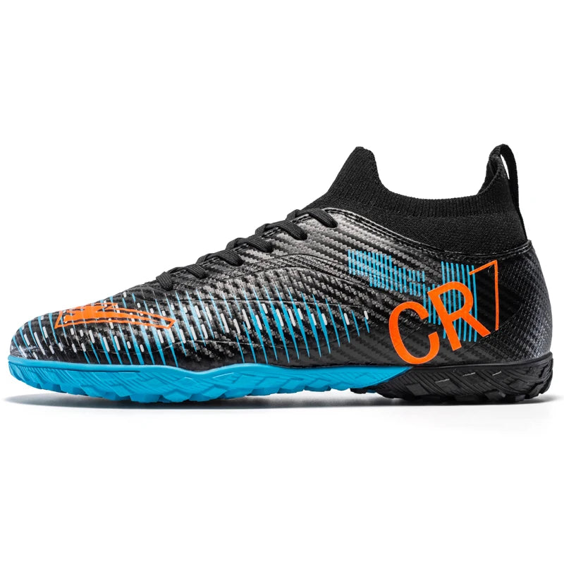 Scarpe da calcio per bambini antiurto sulla punta, chiusura con lacci, tacchetti corti antiscivolo, resistenti all’usura e traspiranti, per partite su erba all’aperto