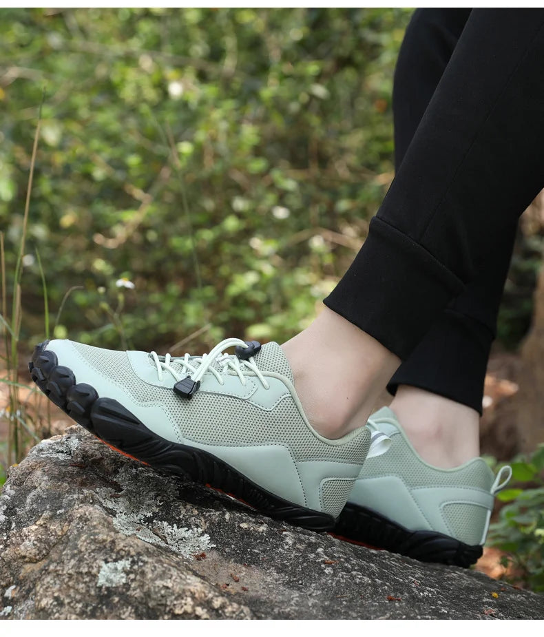 Zapatillas de senderismo para hombre, sin cordones, transpirables, para deportes al aire libre, escalada, trekking y running; antideslizantes, cómodas, calzado informal de jogging para hombre