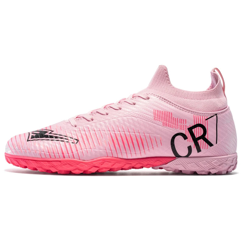 Scarpe da calcio per bambini antiurto sulla punta, chiusura con lacci, tacchetti corti antiscivolo, resistenti all’usura e traspiranti, per partite su erba all’aperto