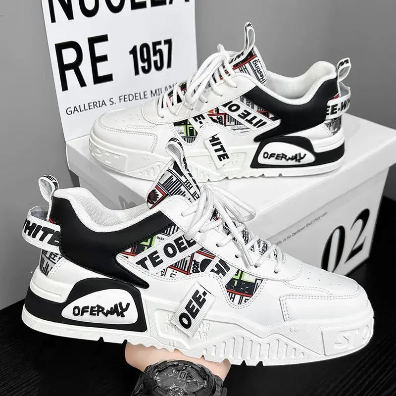 Casual Fashion Leather Sneakers New Skateboard Mens Shoes Outdoor Running Sports shoes Hiking Tennis Platform Luxury footwear