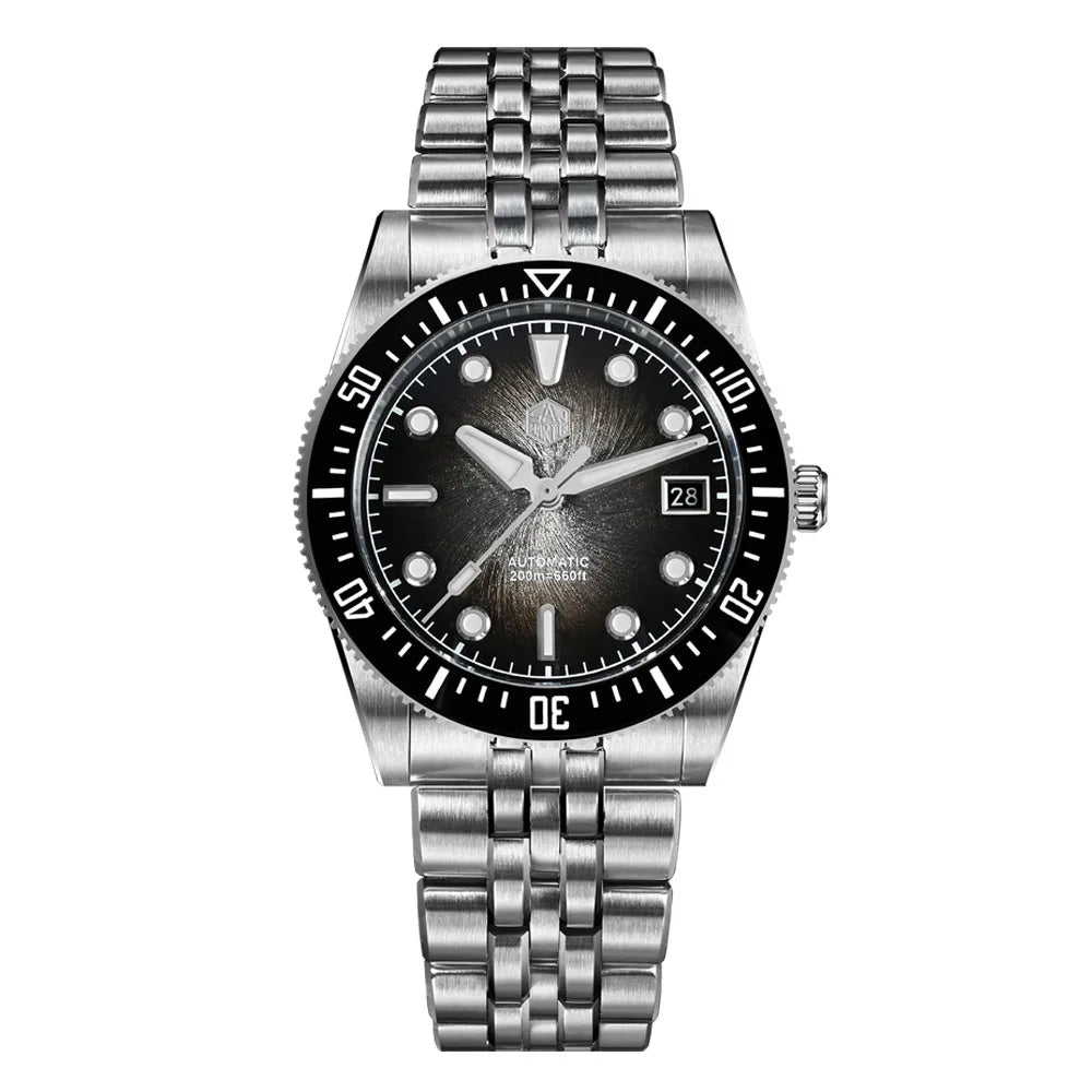 San Martin 37.5mm 40mm Enamel Spiral Vortex Dial Men Luxury Diver Watch Miyota 9015 Automatic Mechanical Waterproof 200m SN0148