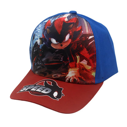 Najnovija podesiva dječja bejzbol kapa s 48-54 cm, sonični print, anime repovi, knuckles, sjenom i suncem, plavi jež, dječja vanjska kapa, poklon