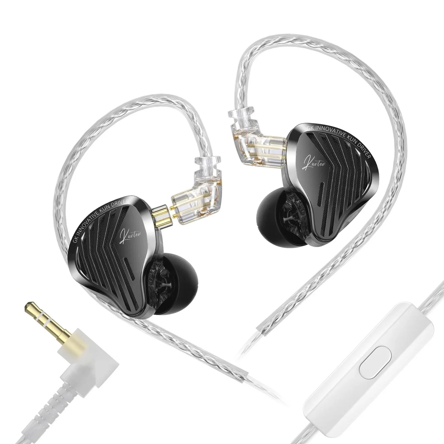 Kz Gk Kunten 1DD Dynamic Drive Earphone Hifi IEMs in ear Earbuds 2pin Detachable Cable Metal Gamer Audiophile headset