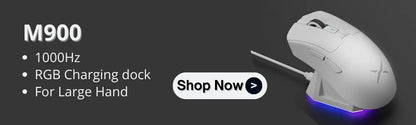 Delux M900PRO Versione ultraleggera Mouse gaming wireless ergonomico 1K/8K Polling Rate 50g PAW3395 per gamer PC destrorsi con mano grande