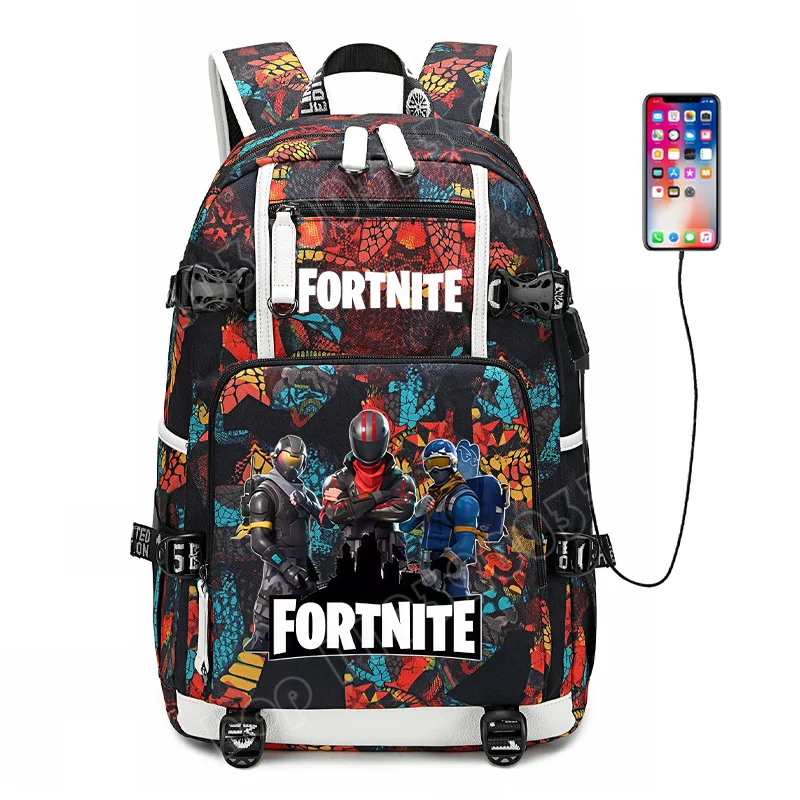 Zaino scolastico Fortnite con stampa gaming per ragazzi e ragazze, grande capacità, impermeabile, leggero e resistente, regalo di compleanno