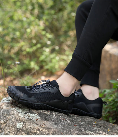 Zapatillas de senderismo para hombre, sin cordones, transpirables, para deportes al aire libre, escalada, trekking y running; antideslizantes, cómodas, calzado informal de jogging para hombre