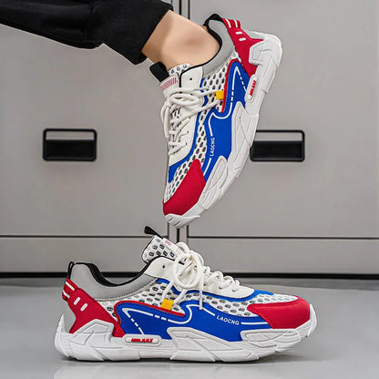 Scarpe sportive da uomo estive in mesh, casual e alla moda, con lacci, per camminare, 2026 nuove sneakers giovani per uso quotidiano e pendolarismo, comode e versatili