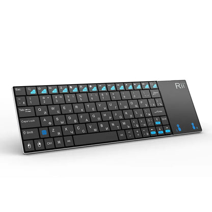 Tastiera wireless russa spagnola inglese francese Rii K12+/i12+ Mini Keyboard con touchpad mouse per Android laptop PC TV Box