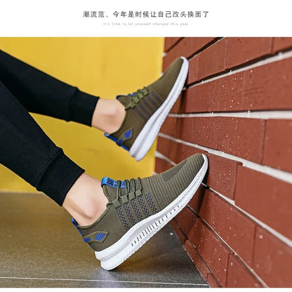 Zapatillas de moda ligeras para hombre, calzado casual transpirable con cordones, zapatos de caminar para hombre, calzado casual de verano