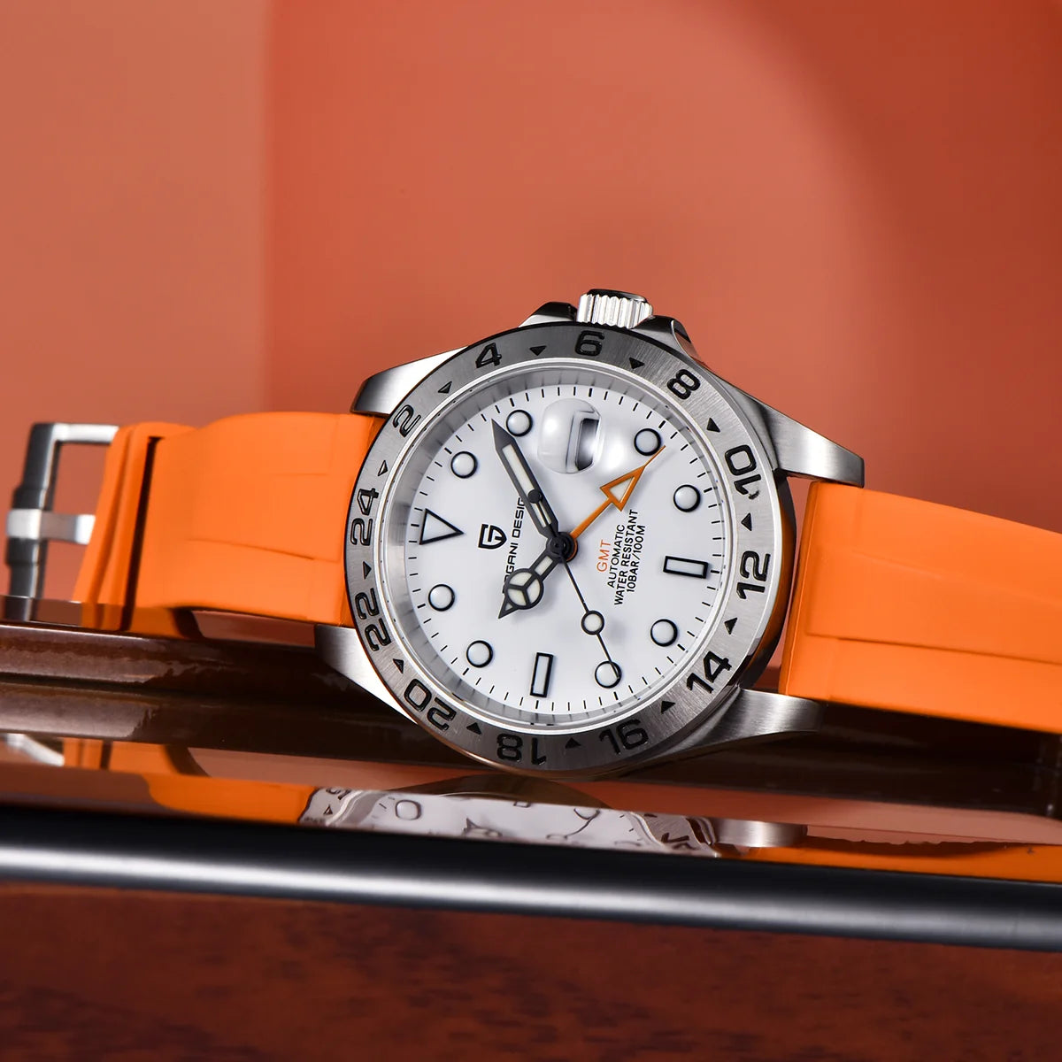 Pagani Design 2026 Nuovo orologio subacqueo da uomo 42mm in zaffiro, automatico meccanico GMT, impermeabile 100m PD1682