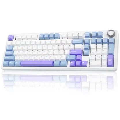 AULA F99 Pro Tastiera meccanica da gaming e-sport, tre modalità, RGB, hot-swappable, 96%, PBT, tastiera wireless personalizzata con manopola multimediale