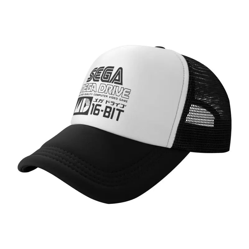 Gorra de béisbol de malla Sega Mega Drive unisex, estilo hip-hop, snapback, transpirable para verano, con visera solar, tipo trucker y ajuste regulable