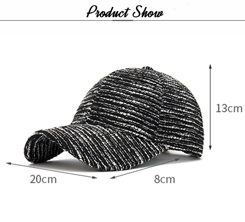 FS Fashion Black White Striped Baseball Cap For Men Casual Korean Street Women Hat Summer Streetwear Trucker Hats Gorra Hombre