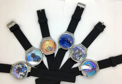 Reloj Fortnite de moda cute, cartoon y kawaii personalizado con luz nocturna LED táctil, reloj electrónico para estudiantes, regalo para amigos