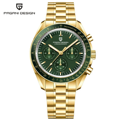2026 New PAGANI DESIGN Golden Moon Mens Watches Luxury Quartz Watch Men Speed Sports Chronograph Man AR Sapphire Waterproof Gift