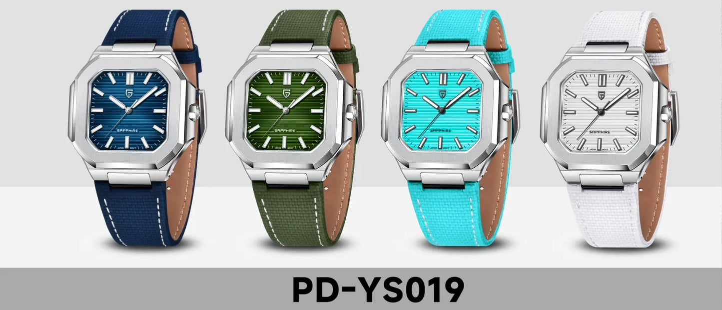 Reloj de lujo cuadrado de cuarzo PAGANI DESIGN 2026 para hombre, cristal de zafiro AR, movimiento japonés, luminoso, acero 316L completo
