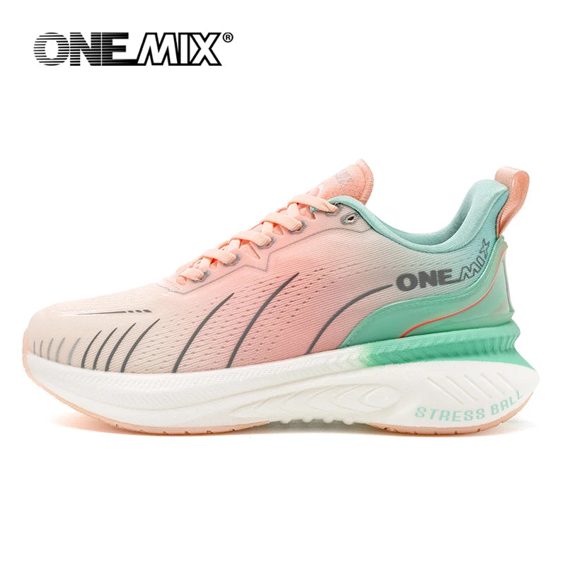 ONEMIX New Cushioning Running Shoes For Men Suitable for Heavy Runners Lace-Up Sports Women Non-slip Outdoor Athletic Male Sneakers