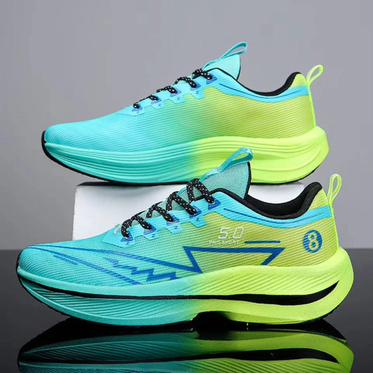 Brand Men's Carbon Plate Running Shoes Soft Cushion Shock Absorbing Sports Shoes Unisex Sneakers Light Anti-Slip Training Shoes