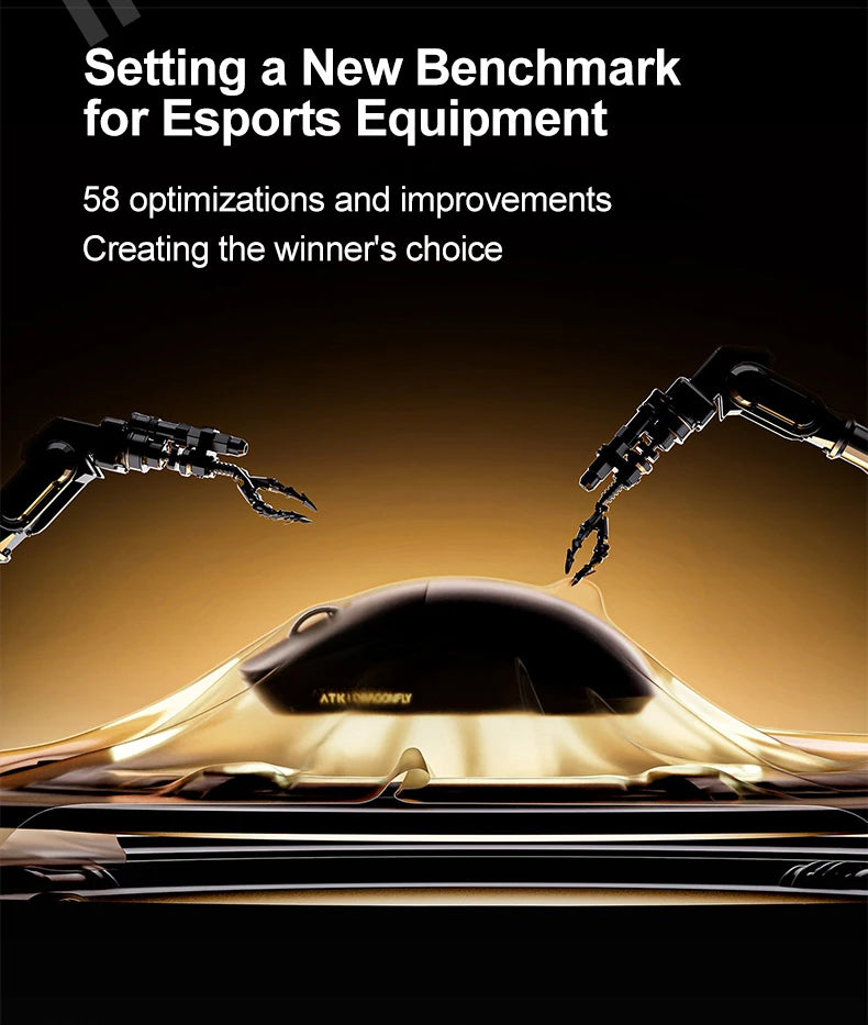 Mouse gaming wireless ATK Dragonfly A9 Ultimate A9 Air PAW3950 ultraleggero ergonomico e-sport per gamer FPS CSGO A9 Ultra