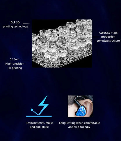 EPZ Q1 Pro Yunshuilan Wired HiFi Bass Earbuds IEM Gaming Earphones with Mic, 10mm Dual Magnetic Driver, Detachable 0.78mm 2-Pin Cable