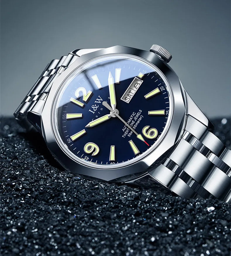 Relógio mecânico de luxo para homem Reloj CARNIVAL em tungsténio, movimento automático MIYOTA 8205, à prova de água.