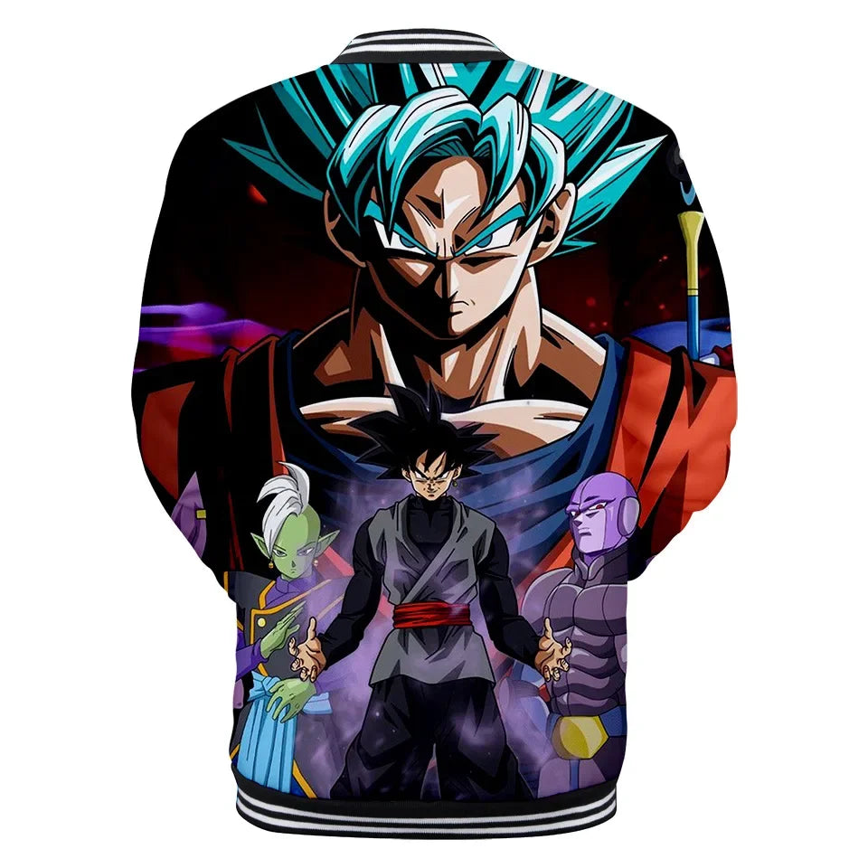 Dragon Ball Goku Kanji Symbol Men Zipper Hoodie Cartoon Japan Anime Women Sweatshirt 2025 New Fashion Children Jackets Coat