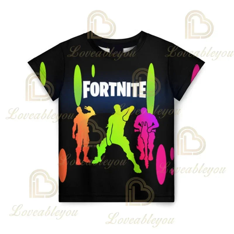 Camiseta 3D Battle Royale Fortnite, camisetas para hombres y mujeres, niños y niñas, tops de dibujos animados Victory, ropa para adolescentes, camisetas y tops infantiles de héroes de videojuegos