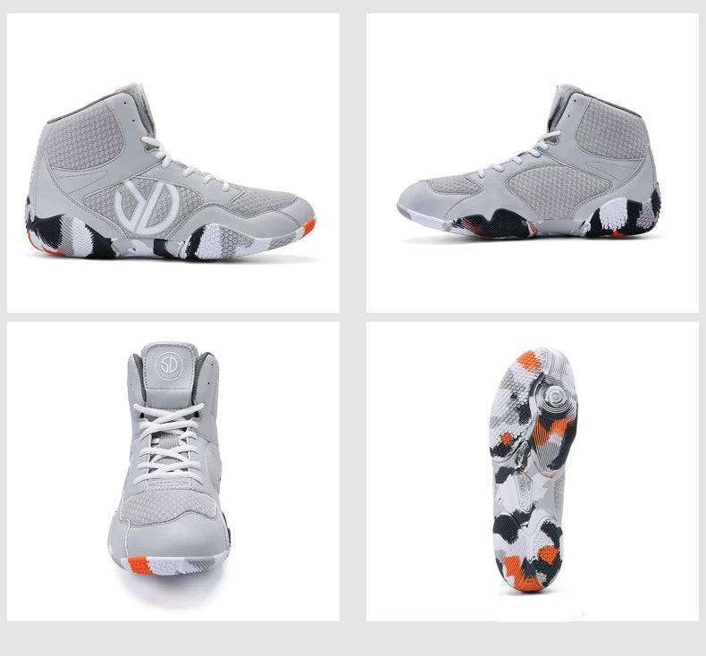 Nuove scarpe da wrestling da uomo, taglia grande, in mesh traspirante, scarpe da boxe antiscivolo, resistenti all’usura, sneaker casual alla moda per sport ad alta intensità