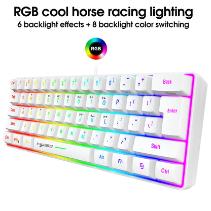 Nuova mini tastiera gaming cablata con membrana sottile, 61 tasti, illuminazione RGB Touch, combinazioni rapide multiple, ideale per gaming e ufficio