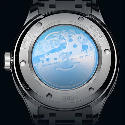 Relógio mecânico de luxo para homem Reloj CARNIVAL em tungsténio, movimento automático MIYOTA 8205, à prova de água.