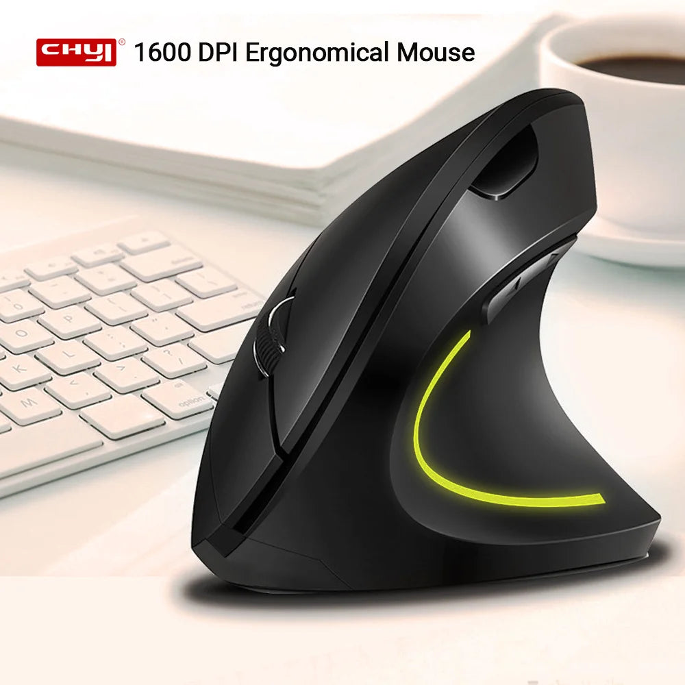 Nuevo ratón vertical inalámbrico 2.4GHz con DPI ajustable, óptico, ergonómico para la muñeca, con retroiluminación gaming, para portátil, tablet, Mac e iPad