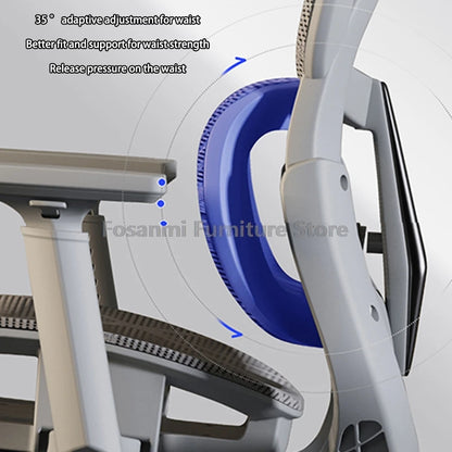 Sedia da ufficio per computer in mesh traspirante con braccioli e supporto lombare, sedia da scrivania ergonomica regolabile, sedia da gaming per la casa con poggiatesta