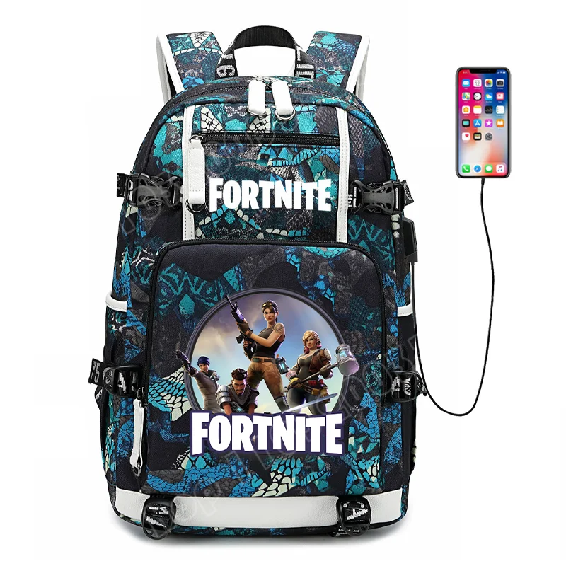 Zaino scolastico Fortnite con stampa gaming per ragazzi e ragazze, grande capacità, impermeabile, leggero e resistente, regalo di compleanno