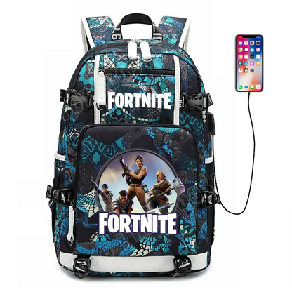 Zaino scolastico Fortnite con stampa gaming per ragazzi e ragazze, grande capacità, impermeabile, leggero e resistente, regalo di compleanno