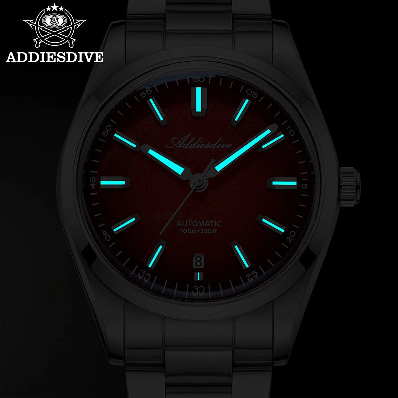 ADDIESDIVE 2026 New Luxury Personalized Watches 10BBar Bubble Mirror Glass Steel Analog Watches Super Luminous Mechanical Watch