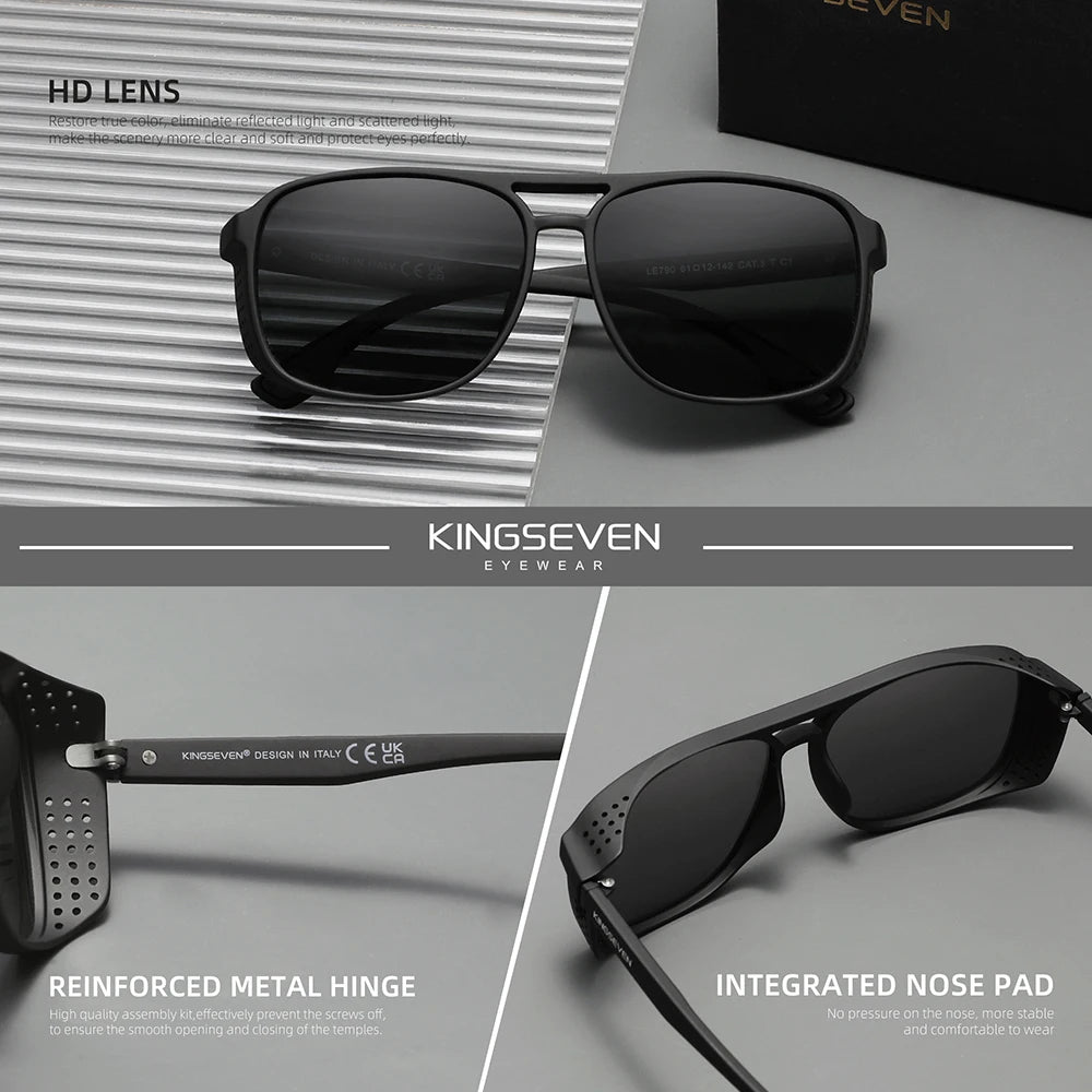 Lunettes de soleil polarisées de la marque KINGSEVEN, design classique, protection UV400, pour hommes et femmes, lunettes de sport et de plein air