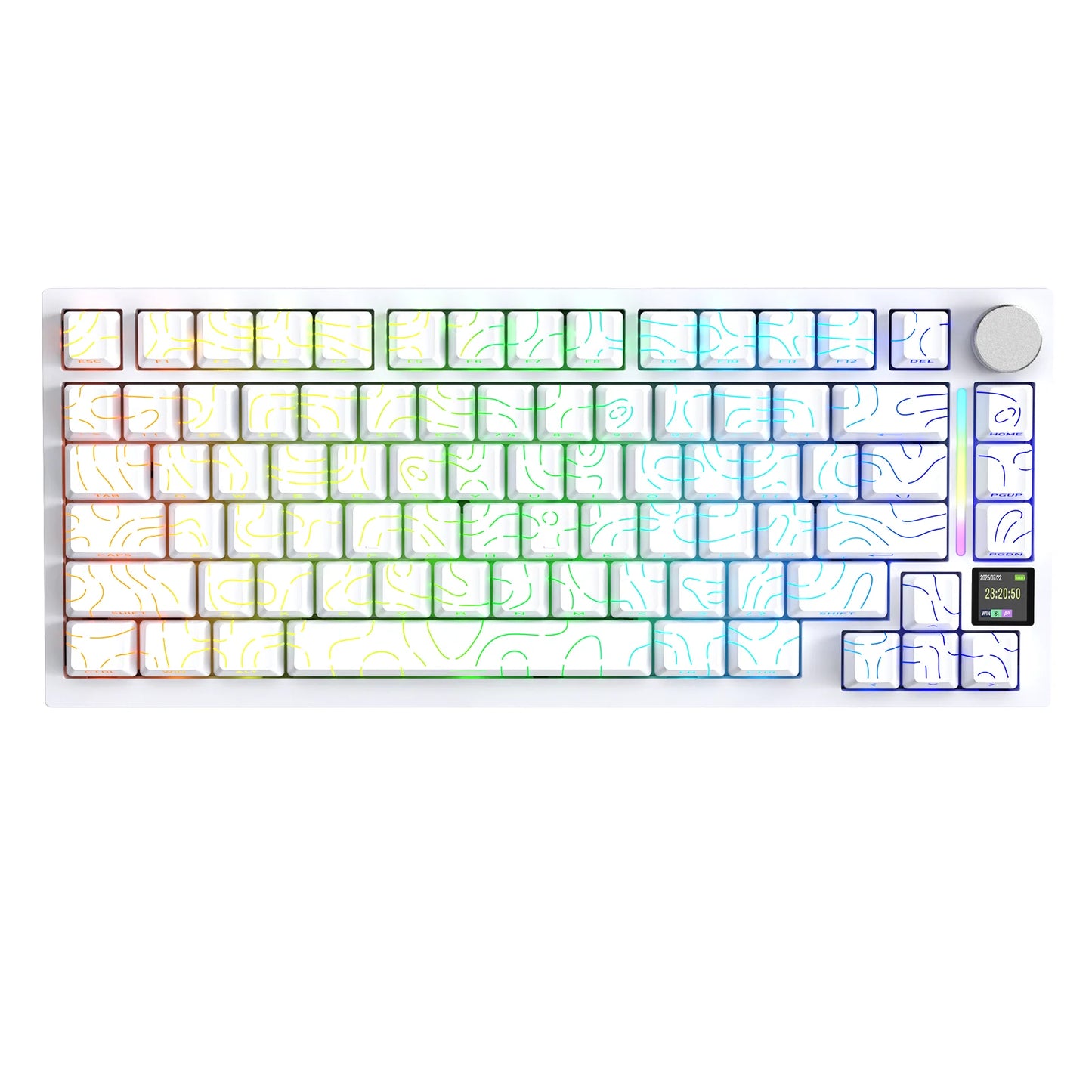 Attack Shark X820Ultra Wireless 75% Mechanical Gaming Keyboard with TFT Screen, Knob, Hot Swappable RGB, Bluetooth, 2.4GHz & USB-C